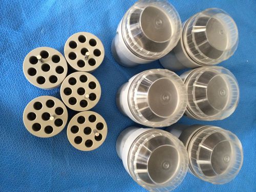 Lot of 6 ~ Centrifuge Bucket with 5 Insert &amp; Tops