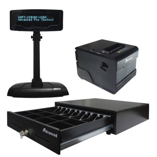 Customer display usb,cash drawer,receipt thermal  printer usb,complete combo pos for sale