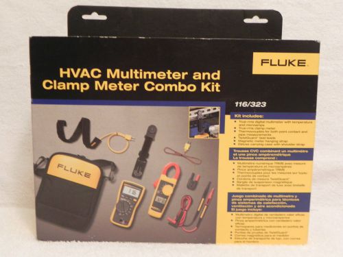 New!!! fluke 116/323 kit hvac multimeter and clamp meter combo kit for sale