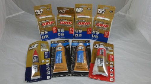 Liquid nails adhesive home improvement variety lot clear-quik grip-home projects for sale