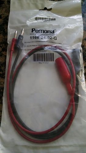 Pomona 1166-24-02-g alligator clip banana plug patch cord-new-shi[ps in 1 day for sale