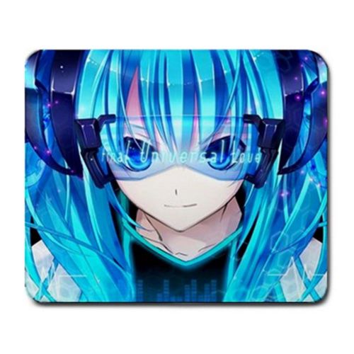 Vocaloid Hatsune Miku Blue Eyes Twintails Cyan Hair Anime Large Mousepad