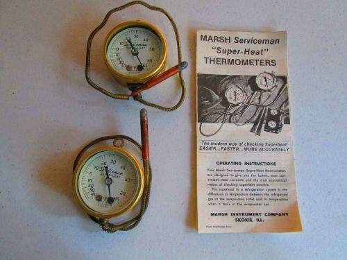 Lot Of 2  &#034;Marsh Serviceman &#034;Super-Heat&#034; Thermometers&#034;  New With Instructions