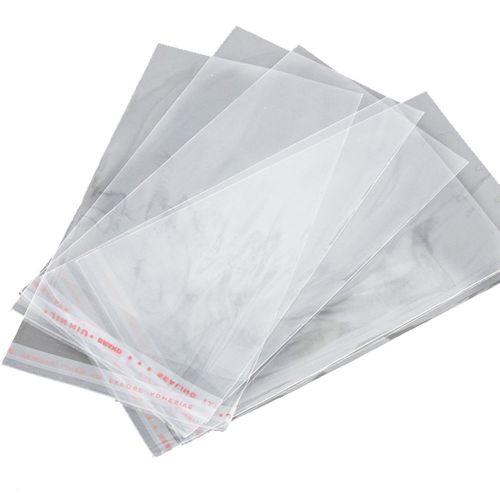 Multi-purpose Self Adhesive Clear Plastic Poly Bag 4x8 Inch (100 Pack)
