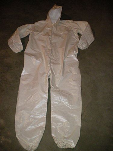 Dupont tychem sl hooded coverall size xl tyvex saranex elastic (sl127-wh) hazmat for sale