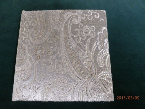 SilverGold Paisley  Desk Note Pad   New   5 1/2&#034;  X  5 1/2&#034;  X 2&#034;   Fabric Cover