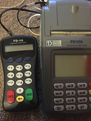 First Data FD-100 POS Credit Card Terminal Complete Systems Debit Card Pin Pad+