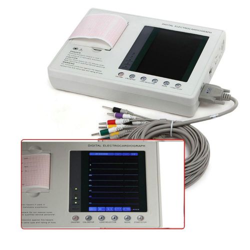 12-lead 3-channel Electrocardiograph ECG/EKG Machine &amp; Monitoring Model FDA