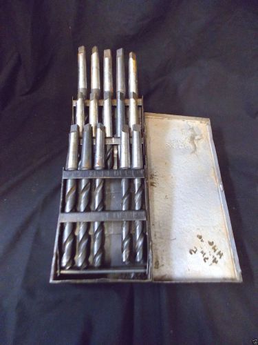 Huot drill index metal-case 33/64 to 3/4 by 1/64 taper-shank 15-bits - usa for sale