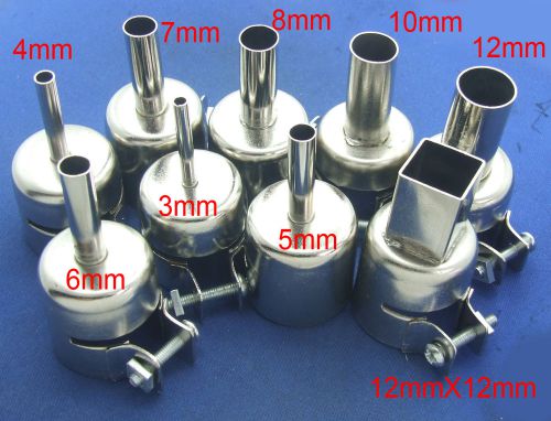 Set ?3/4/5/6/7/8/10/12 12x12mm nozzle for 852 850 hot air gun soldering station for sale