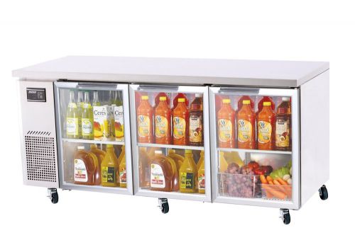 Turbo air jur-72-g, 72-inch three glass door undercounter refrigerator with side for sale