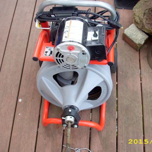 Ridgid 26998 k-400 1/3 hp, 115v drum machine with c-45 iw 1/2&#034; x 75&#039; solid core for sale