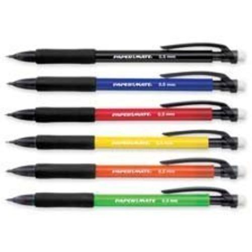 PAP74402 - Mechanical Pencil,No-slip Grip,Refillable,.7mm,5/PK,Asst