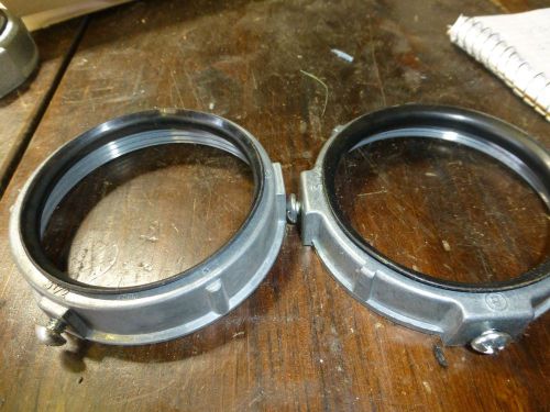 LOT OF TWO 3 inch Aluminum Grounding ground bushing with Gasket insulated
