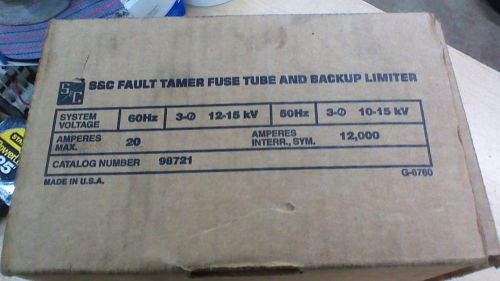New S&amp;C Electric 89721 Fault Tamer fuse tube and Backup Fuse Limiter 12-15kv  1a