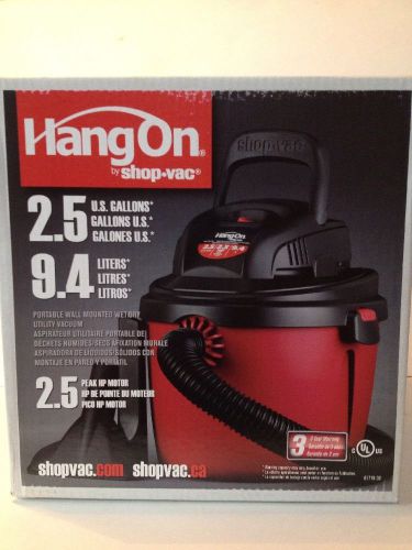 Shop-vac 2.5 gallon 2.5 peak hp hang on portable wall mounted wet/dry vacuum new for sale