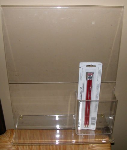 Acrylic Sign Holder with Brochure Pocket