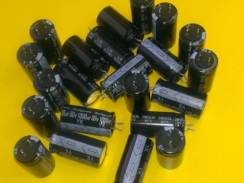[25 pcs] rubycon 1000uf/50v series yk radial electrolytic capacitors 12,5x25mm for sale