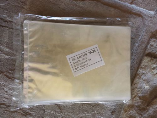 New 100 5-3/4&#034; x 7-3/4&#034; clear polypropylene pp layflat bags gauge 1.5 mil for sale