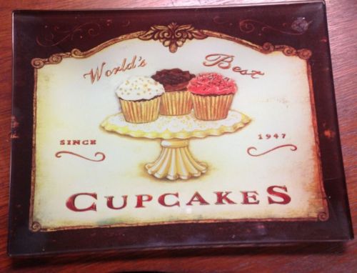 Vintage Glass Cupcake Advertisement For Window. Leaded Glass Reflects. Ltp123