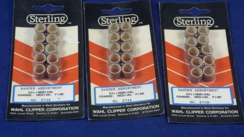 (3 packs of 10) Sterling Cylindrical Sander Assortment Coarse Medium Fine 6738