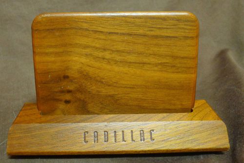 Cadillac Business Card Holder Display Wood Wooden Desk Car Salesman