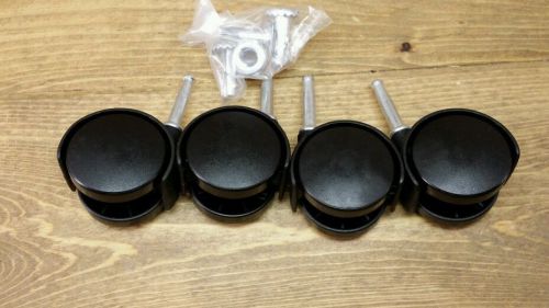SET of 4 Replacement black Swivel plastic Wheel Office Chair anything Casters