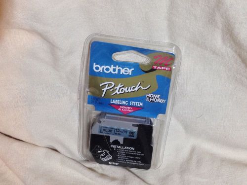 Brother P-Touch 1/2&#034; BLACK on BLUE Tape PT-55 65 70 80 90 100 110 M531