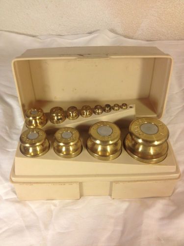 OHAUS Sto A Weigh Brass Calibration Weights 13 Piece 1g-1000g With Case