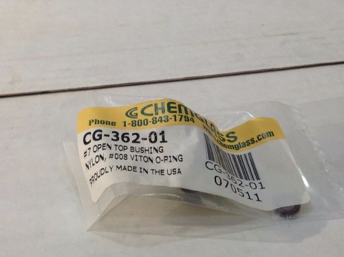 Lot of 2 chemglass #7 internal bushing, open top, 7.5mm opening, nylon cg-362-01 for sale