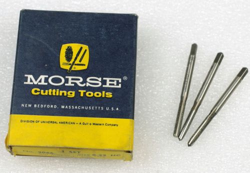 MORSE Hand Taps #2066 8-32 NC Cut Thread High Speed Steel 3 Pc Tap Set NIB
