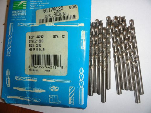 C-L 3/16&#034; Jobbers Length Drill Bits, EDP 44212