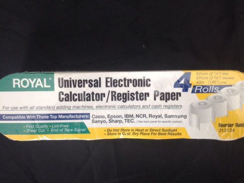 Royal Universal Electronic Calculator/Register Paper - 4 Rolls  #013134