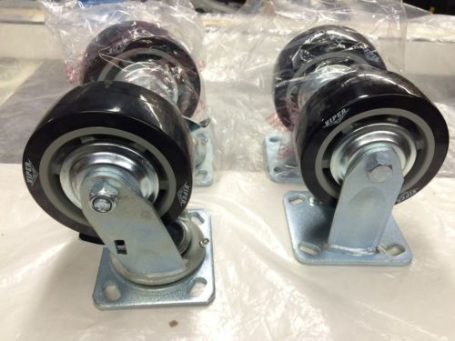 VIPER TOOLS 4-5”x2” High Quality Swivel Casters w/Ball Bearings &amp; Grease Fitting