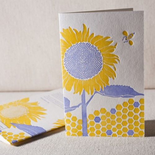 SMOCK Sunflower Letterpress Cards