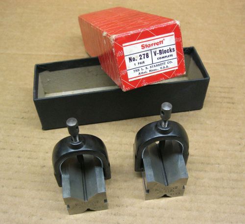 STARRETT NO.278 V-BLOCK PAIR WITH CLAMPS AND BOX