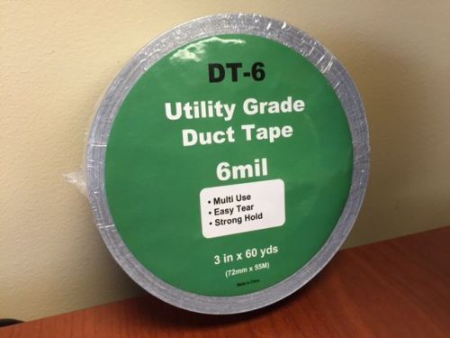 UTILITY GRADE DUCT TAPE 6 MIL 3 X 60 YDS 16 ROLLS PER CASE