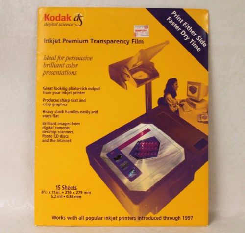 Kodak Premium Quality inkjet Transparency Film - 13 SHEETS - PRINT EITHER SIDE