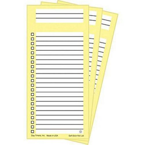 Day-Timer Self-Stick Hot List Yellow 3/Pk