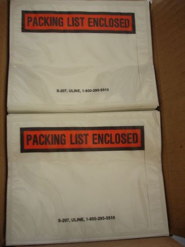 CASE NIB ULINE S-207 PACKING LIST ENCLOSED 4 1/2 X 5 1/2&#034; PACKING LIST ENVELOPES