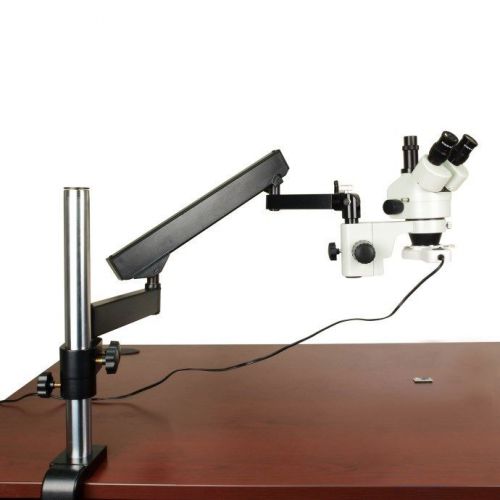 7-45X Stereo Microscope+Articulating Arm Stand+Bright 8W Fluorescent Ring Light