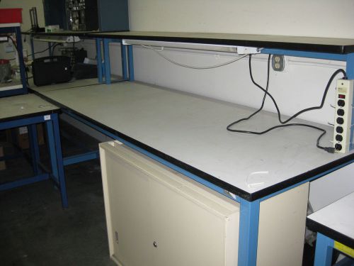 96&#034;L X 36&#034;W Metal Lab / Test Bench - ESD, With Shelf, Light &amp; Power Strip