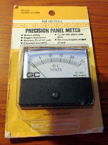 GC Electronics Precision Panel Meter 20-1123 D1-1023 0-25 Volts DC - NEW