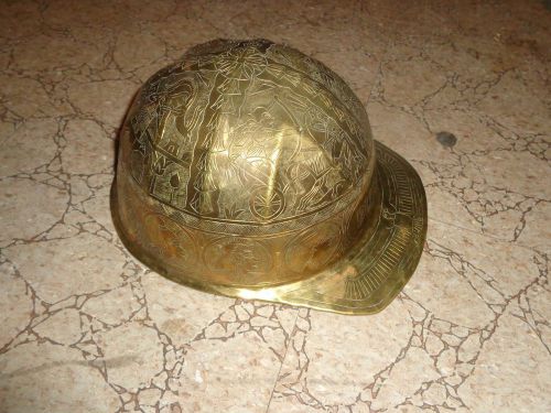 Hard hat engraved Brass with egyption engraving