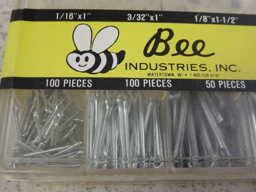 Bee industries 310 piece cotter pin assortment 6 sizes new in package 1/16&#034;-1/4&#034; for sale