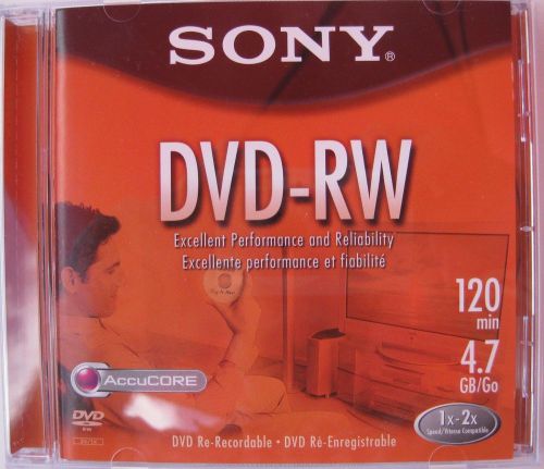 8 - SONY DVD-RW Re-Recordable with Slim Jewel Cases...Brand NEW...