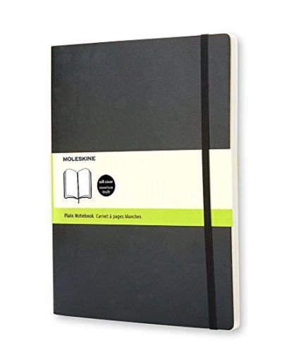 Moleskine Classic Notebook Extra Large Plain Black Soft Cover (7.5 x 10) (Cla...