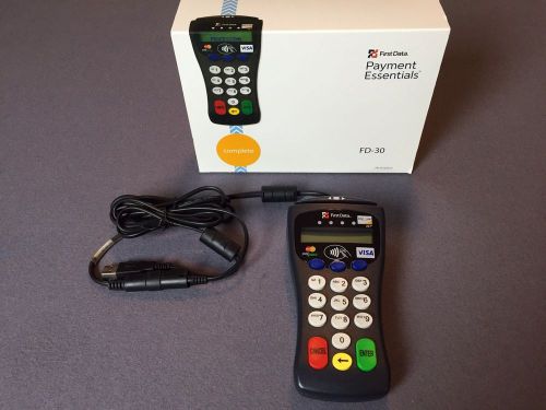 First data fd-30 credit / debit card keypad pin pad terminal and stand for sale