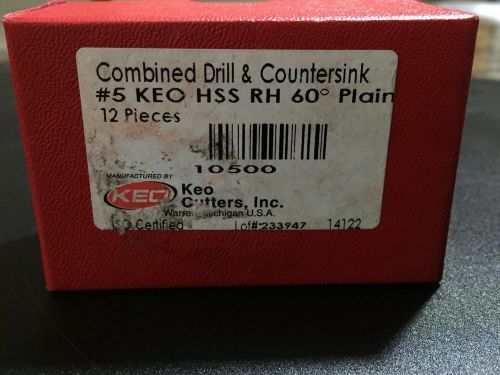 Keo Cutters #10500 #5 HSS RH 60° Combined Drill &amp; Countersink(Sold Individually)