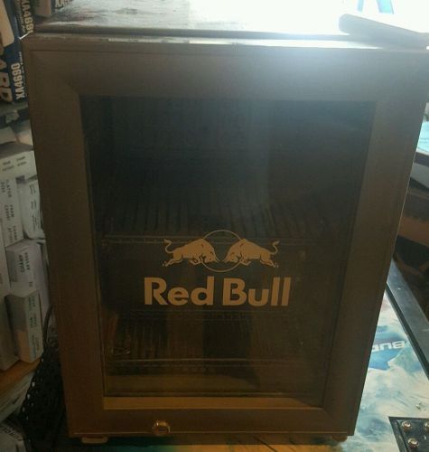 Red Bull Commercial Counter Top Mini Fridge Cooler Display stainless steel wow